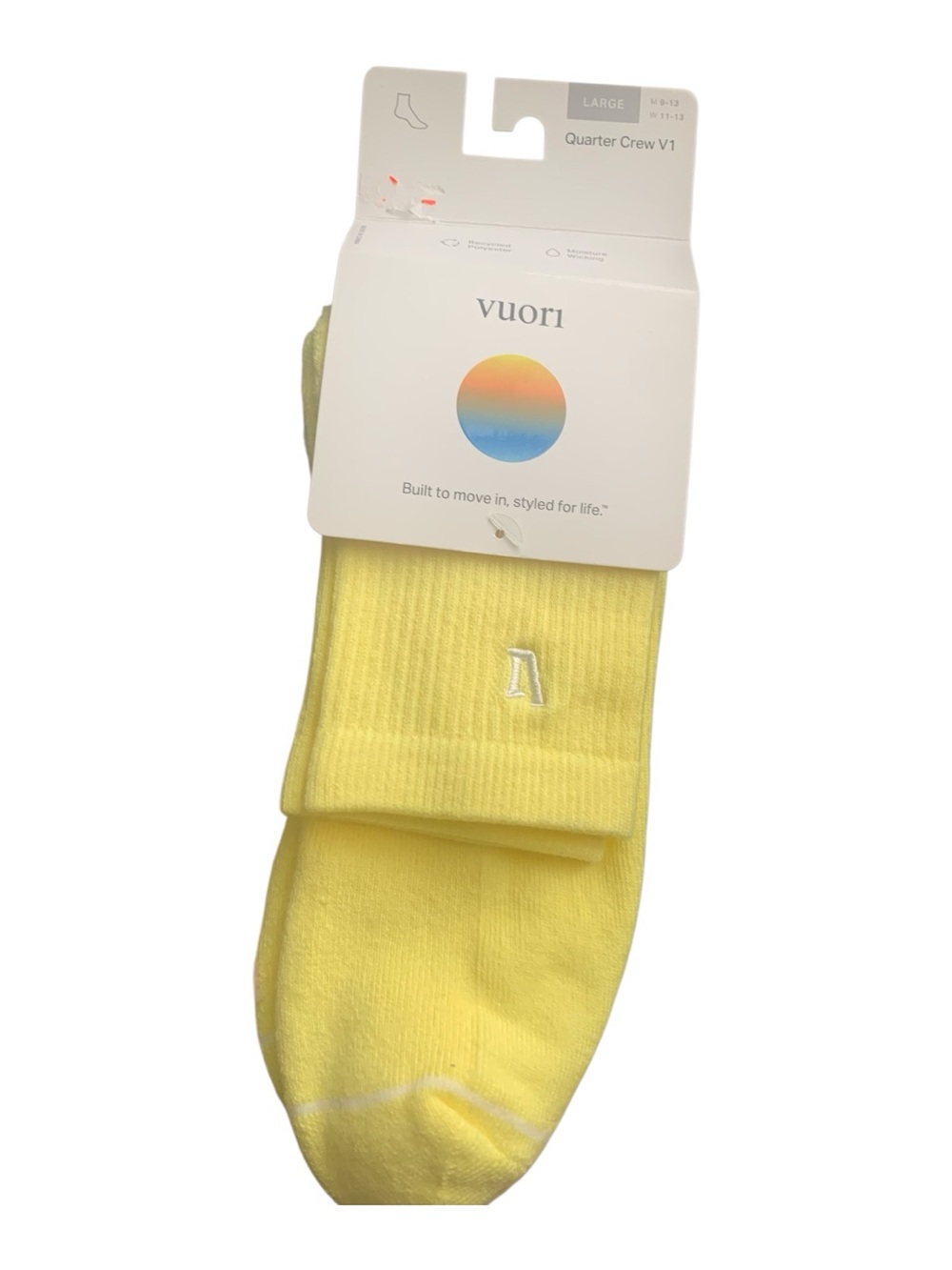 NWT Vuori half crew sock Size L